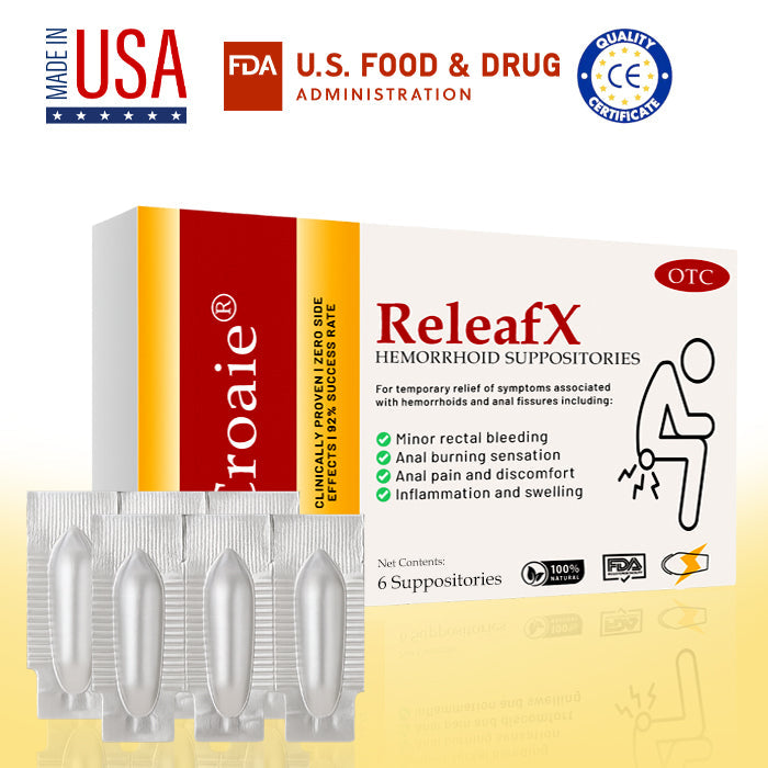 Official Store:Croaie® ReleafX Hemorrhoid Suppositories - 7 Days to a Happy, Pain-Free 🍑—Guaranteed!
