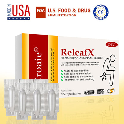 Official Store:Croaie® ReleafX Hemorrhoid Suppositories - 7 Days to a Happy, Pain-Free 🍑—Guaranteed!