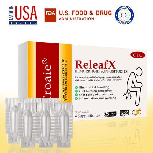 Official Store:Croaie® ReleafX Hemorrhoid Suppositories - 7 Days to a Happy, Pain-Free 🍑—Guaranteed!